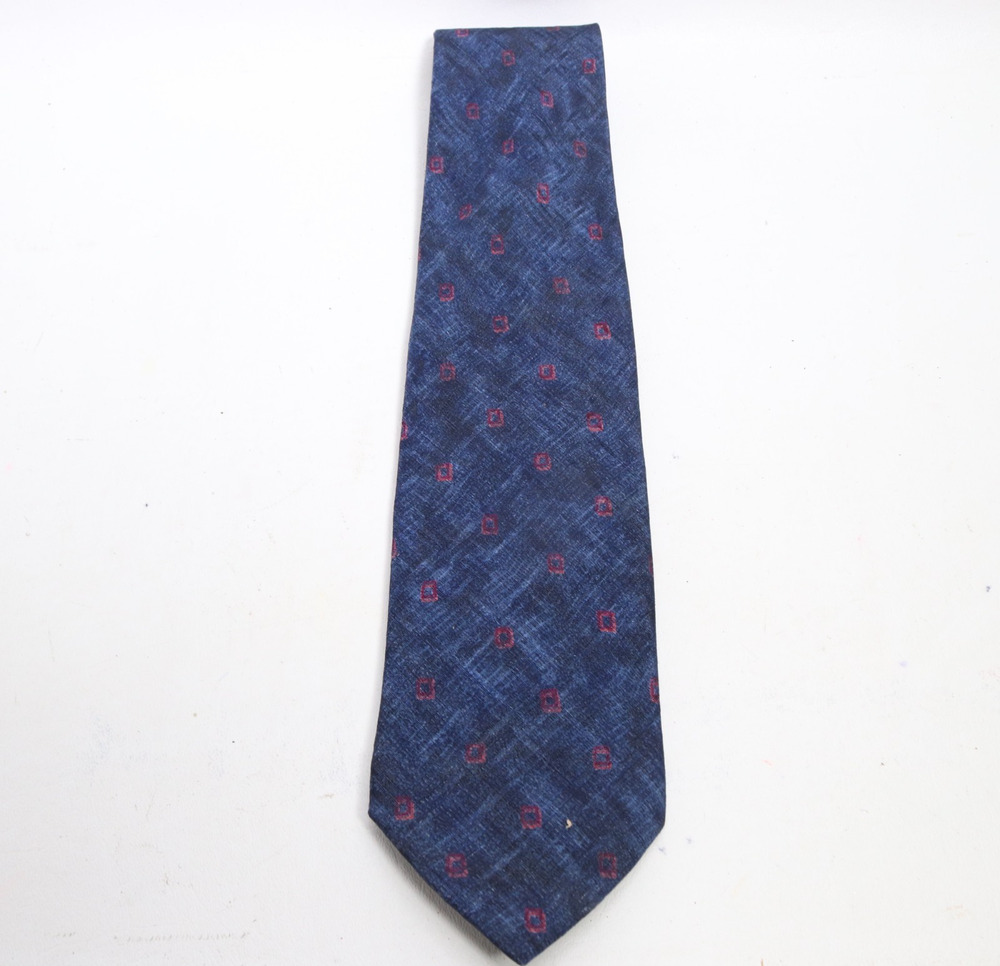 Emanuel Ungaro Tie Mens 60 in Blue Swath Burgundy Diamond Silk Wide